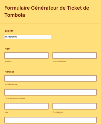 Form Templates: Formulaire Générateur De Ticket De Tombola Gratuit