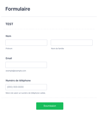 Form Templates: Formulaire Test Inscription