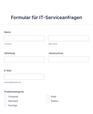 Form Templates: Formular für IT Serviceanfragen