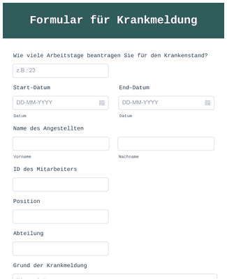 Fragebogen Formularvorlage | Jotform