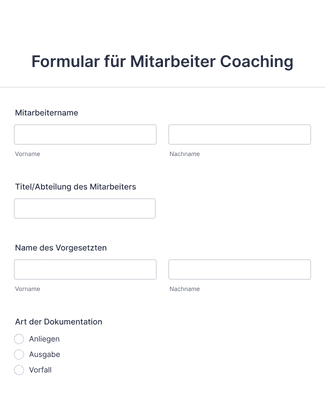 Form Templates: Formular für Mitarbeiter Coaching