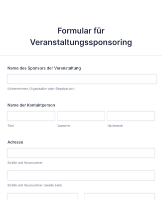 Form Templates: Formular für Veranstaltungssponsoring