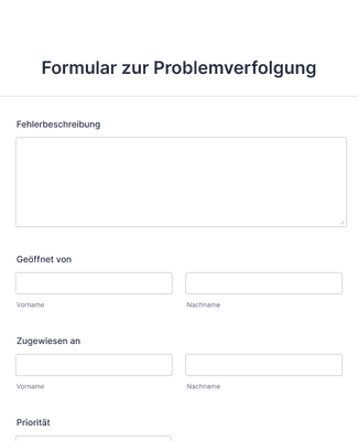 Form Templates: Formular zur Problemverfolgung