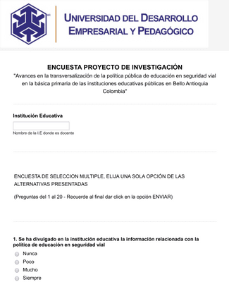 FORMULARIO 2 ENCUESTA PROYECTO DE INVESTIGACIÓN Plantilla de formulario |  Jotform