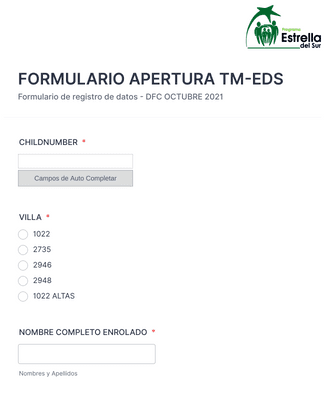 Form Templates: FORMULARIO APERTURA TM EDS 2022