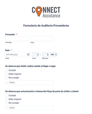 Form Templates: Formulario de Auditoría Proveedores