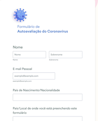Formulário de Autoavaliação do Coronavírus