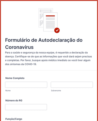 Form Templates: Formulário De Autodeclaração Do Coronavírus