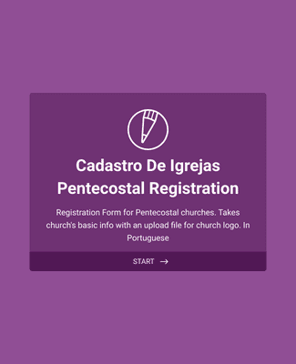 Form Templates: Formulário de cadastro para igreja pentecostal