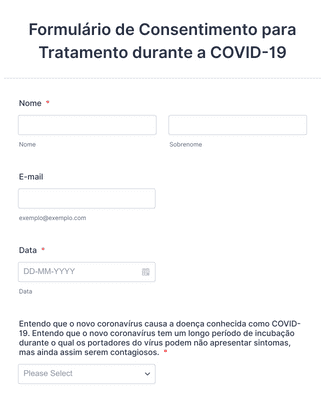 Form Templates: Formulário de Consentimento para Tratamento durante a COVID 19