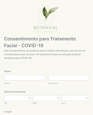 Form Templates: Formulário de Consentimento para Tratamento Facial Durante a COVID 19