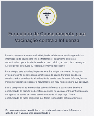 Formulário de Consentimento para Vacinação contra a Influenza