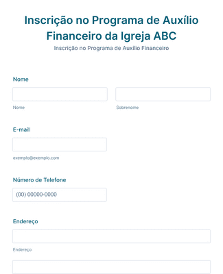 Form Templates: Formulário de Inscrição no Programa de Auxílio Financeiro da Igreja durante a COVID 19