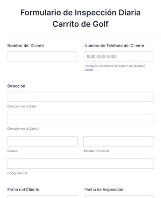 Form Templates: Formulario De Inspección Diaria Carrito De Golf