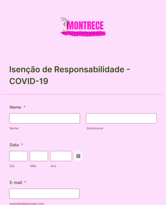 Formulário de Isenção de Responsabilidade para Serviços de Maquiagem, Cílios e Sobrancelhas durante a COVID-19