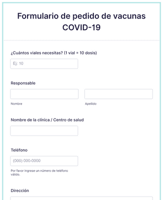 Formulario de pedido de vacunas COVID-19