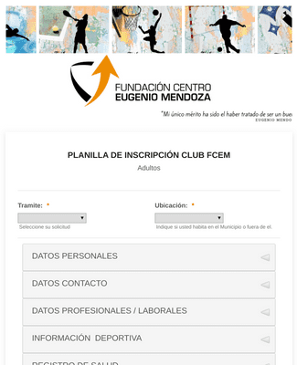 Formulario de planilla de inscripción a club deportivo Plantilla de  formulario | Jotform
