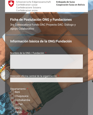 Formulario de Postulación Fondo DAC ONG/ Fundaciones ONG y Fundaciones