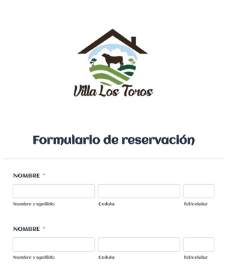 Form Templates: Formulario de reservación