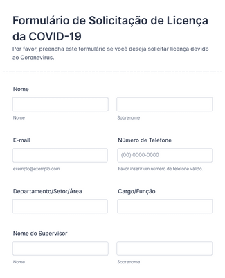 Form Templates: Formulário de Solicitação de Licença da COVID 19