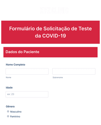 Form Templates: Formulário de Solicitação de Teste da COVID 19