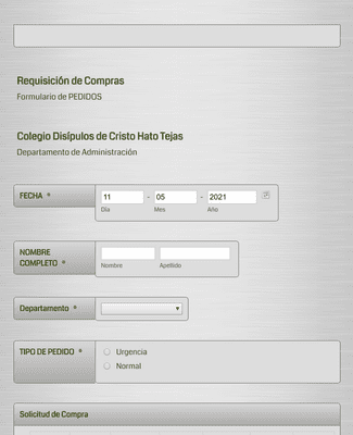Formulario de solicitud de compras Plantilla de formulario | Jotform