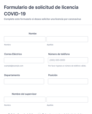 Form Templates: Formulario de solicitud de licencia COVID 19