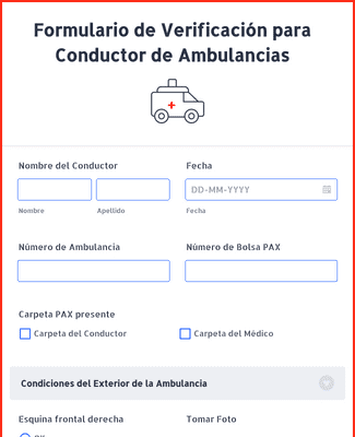 Form Templates: Formulario De Verificación Para Conductor De Ambulancias