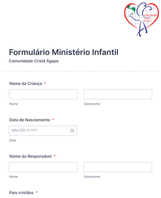 Form Templates: Formulário Ministério Infantil