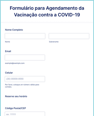 Form Templates: Formulário Para Agendamento Da Vacinação Contra A COVID 19