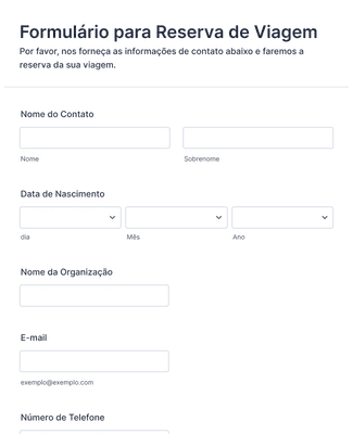 Reservas 1 Modelo de Formulário | JotForm