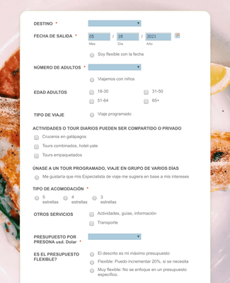 Formulario Reserva Agencia Viajes Plantilla De Formulario Jotform