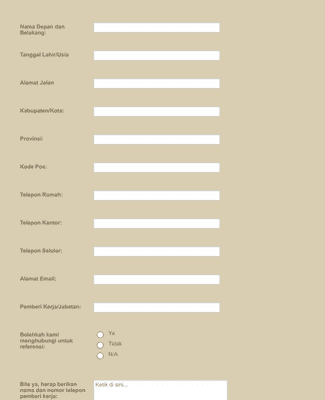 Form Templates: Formulir Aplikasi Relawan Penyelamat Hewan