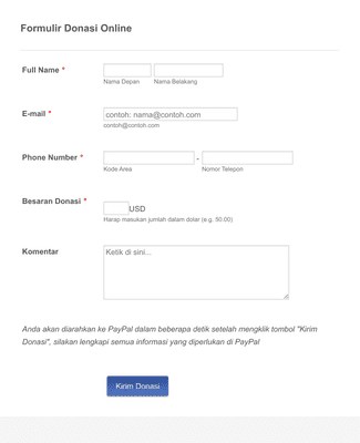 Formulir Donasi Daring Template Formulir | Jotform