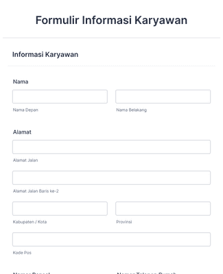 Form Templates: Formulir Informasi Karyawan