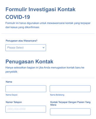 Form Templates: Formulir Investigasi Kontak COVID 19