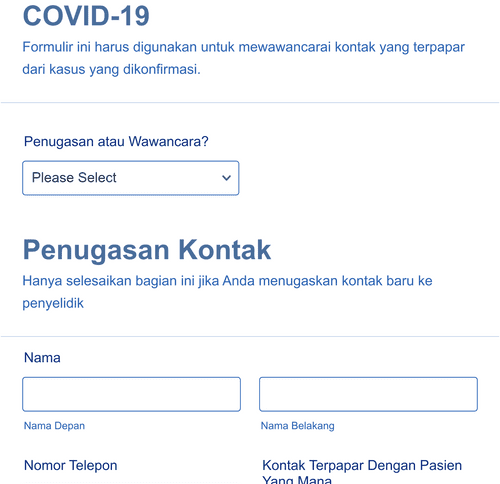 Formulir Investigasi Kontak COVID-19 Template Formulir | Jotform