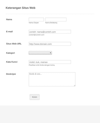 Form Templates: Formulir Keterangan Situs Web
