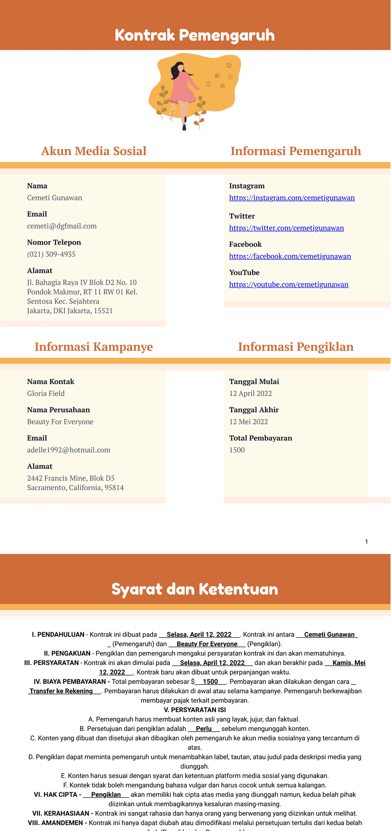 PDF Templates: Kontrak Pemengaruh
