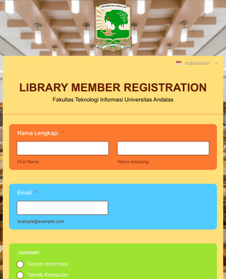 Form Templates: FORMULIR MEMBER LIBRARY FTI UNAND