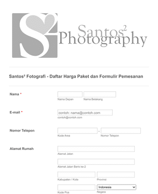 Form Templates: Formulir Pemesanan Fotografi