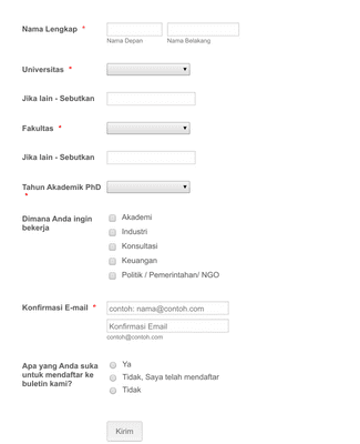 Formulir Pendaftaran Bursa Kerja