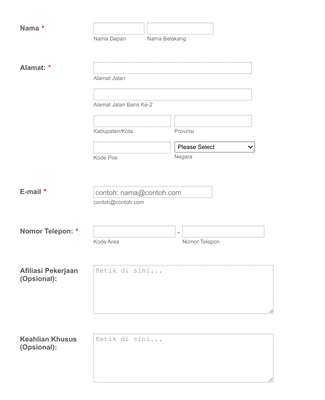 Form Templates: Formulir Pendaftaran Keanggotaan PayPal