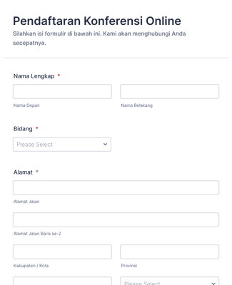 Formulir Pendaftaran Konferensi Online Template Formulir | Jotform