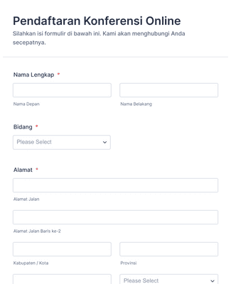 Formulir Pendaftaran Konferensi Online