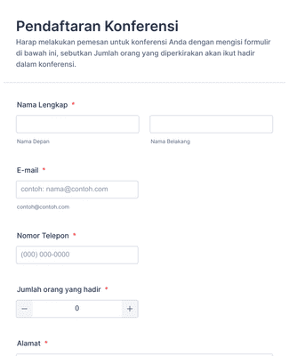 Formulir Pendaftaran Konferensi dengan Pembayaran