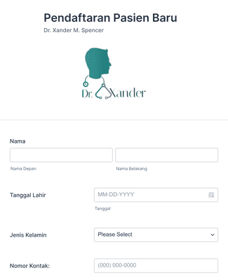 Formulir Pendaftaran Pasien Baru Template Formulir Jotform