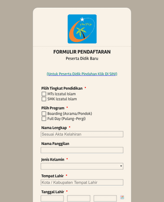 Form Templates: Formulir Pendaftaran PD Baru