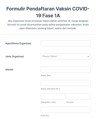 Formulir Pendaftaran Vaksin Covid 19 Fase 1a Template Formulir Jotform
