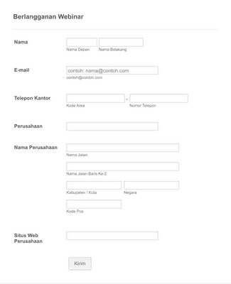 Form Templates: Formulir Pendaftaran Webinar 